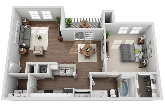 Floor Plan - Dogwood 1 Bedroom 1 Bath Renovated