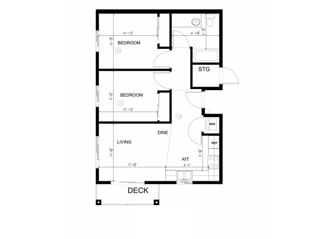 Floor Plan - 2x1 B | Age 55+