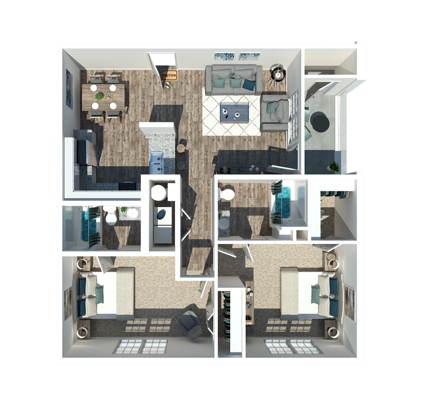 Two Bedroom Two Bathroom 1010 Sq Ft - 2 Bedroom 2 Bath 1010