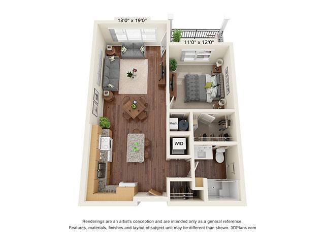 Floor Plan - One Bedroom - A1