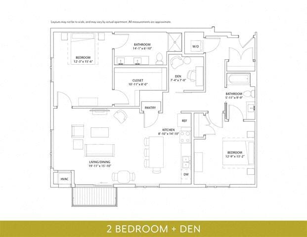 Floor Plan - 2 Bed 2 Bath Bellamy