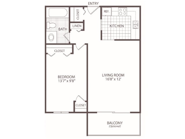 Floor Plan - One Bedroom