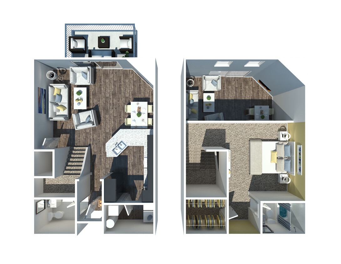 Floor Plan - 1 Bedroom Townhome