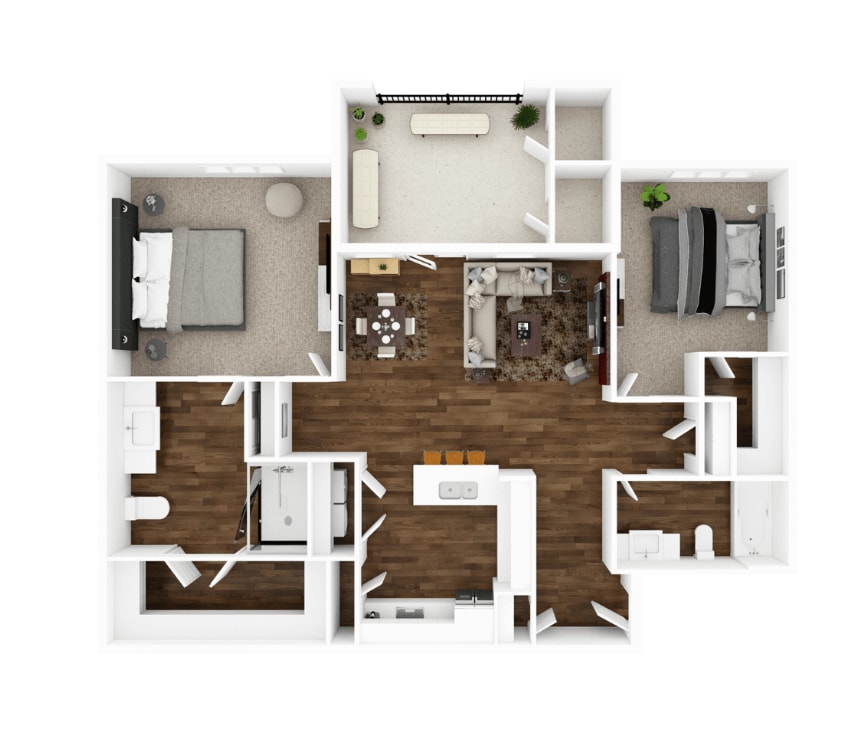 Floor Plan - Two Bedroom - Ellington