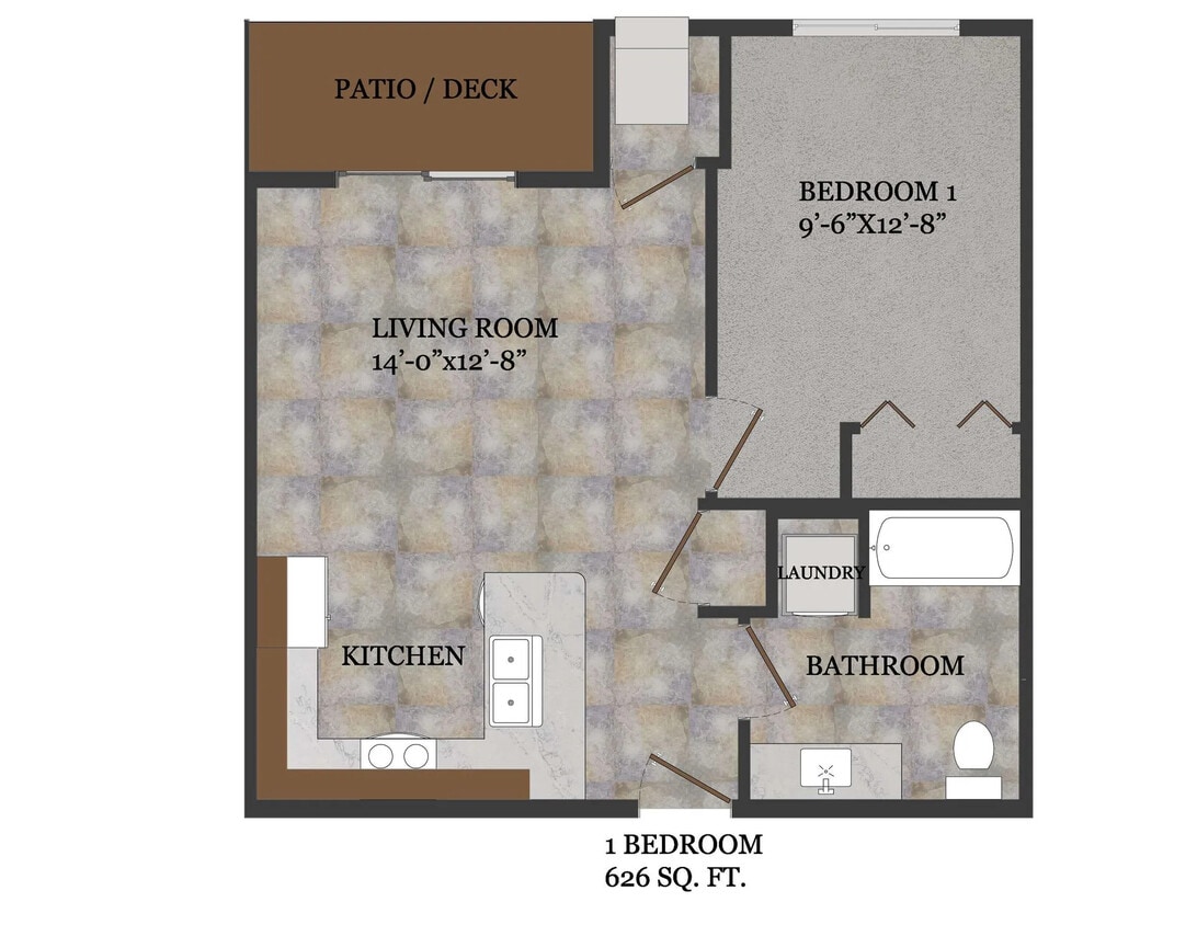 Floor Plan - 1 Bedroom 1st floor