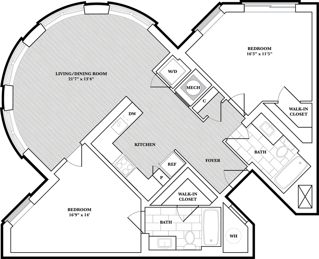 Floor Plan - 2 Bed/2 Bath