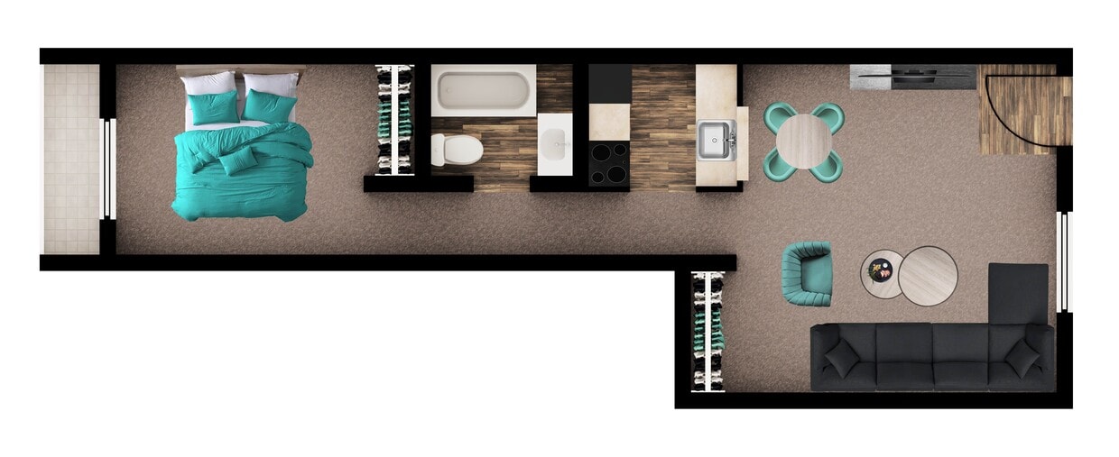 1 bed, 1 bath - A5 / Sienna