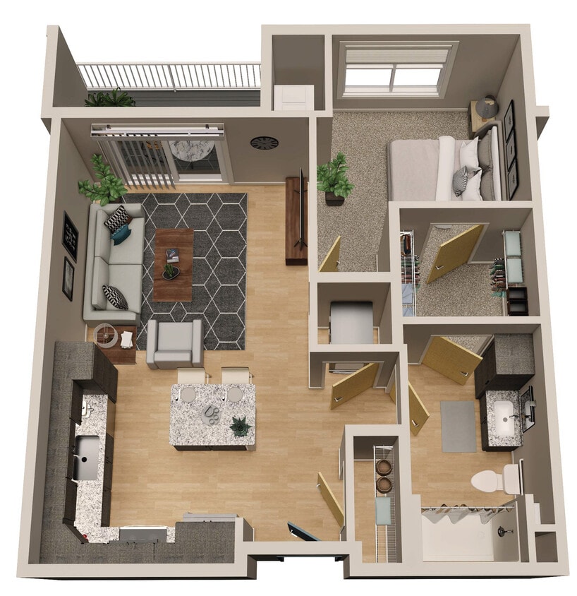 One Bedroom Floorplan Victoria at Huxley Yards - One Bedroom - 60% AMI