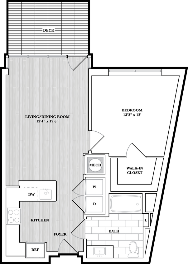 Floor Plan - 1 Bed/1 Bath