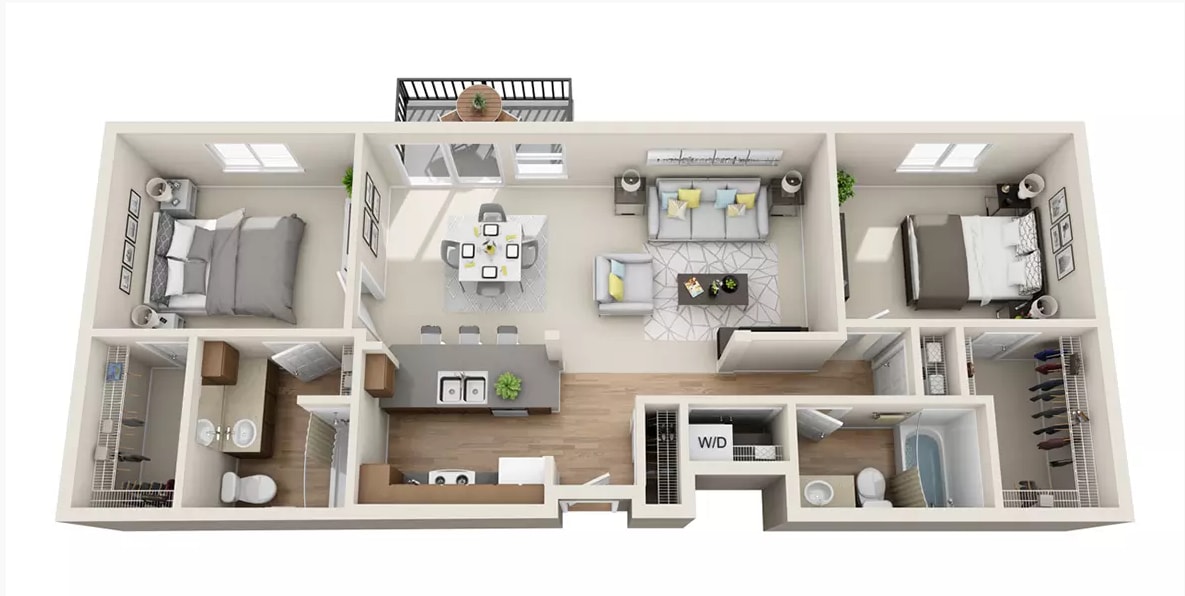 Floor Plan - 2x2 - D2