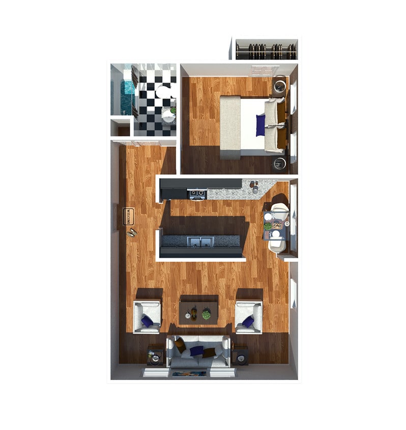 Floor Plan - 1 Bedroom - Marion