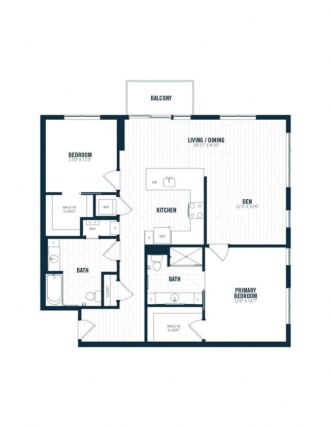 Floor Plan - C6D | 2 Bed | 2 Bath | Den
