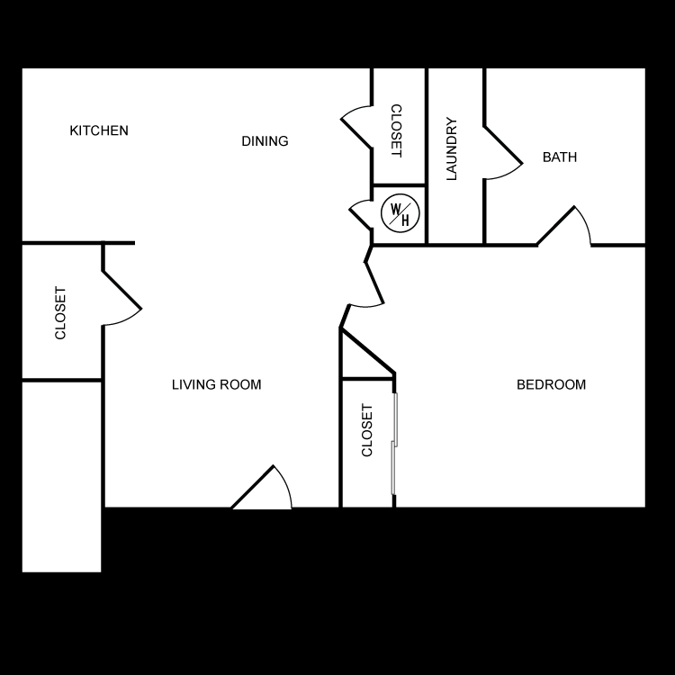 1BR/1BA - 1x1
