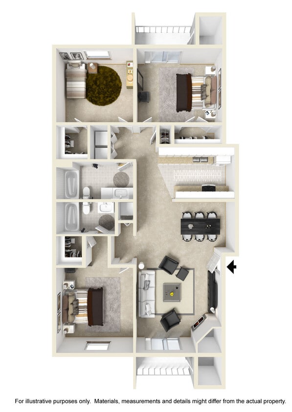 Floor Plan - 3 bdrm/2 bath A