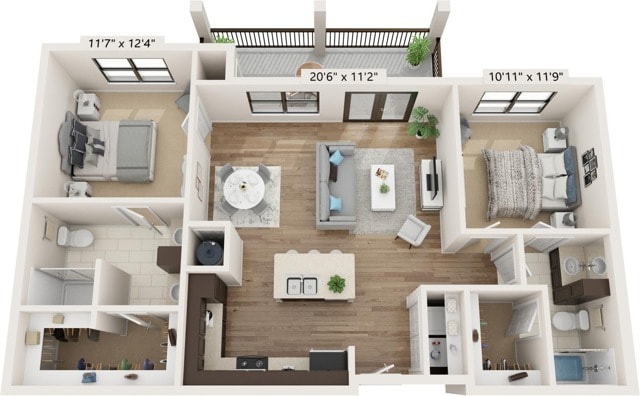B1 | 2x2 | 1026 sq ft - B1