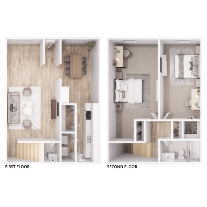 Floor Plan - B2 - 2Bed, 1.5Bath
