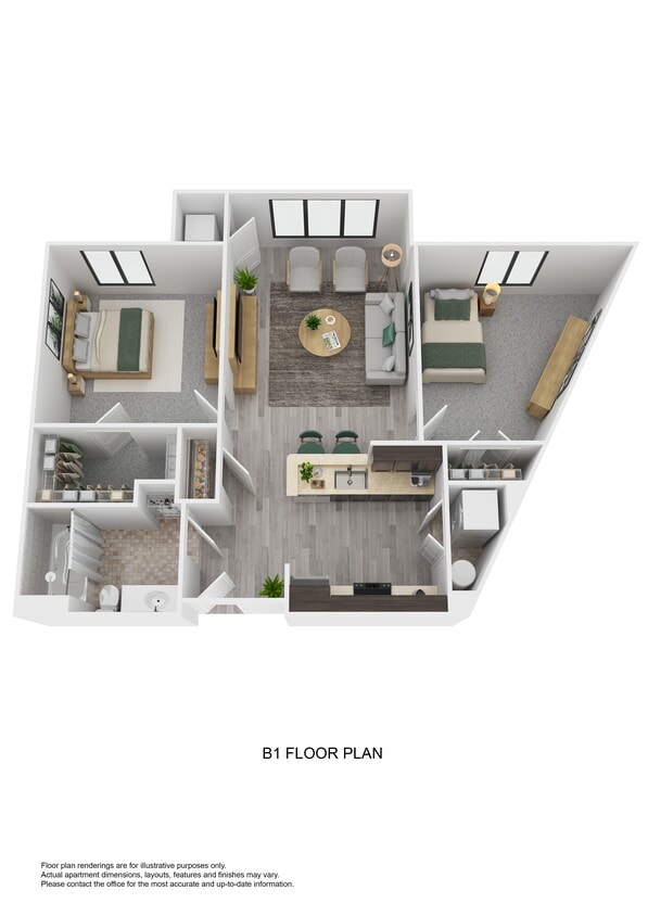 Floor Plan - B1 - Two Bedroom