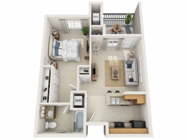 Floor plans are artist’s rendering. All dimensions are approximate. Actual product and specifications may vary in dimension or detail. Not all features are available in every apartment. Prices and availability are subject to change. - Marley