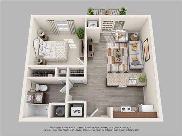 Floor Plan - One Bedroom