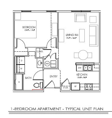 Floor Plan - 1 Bedroom