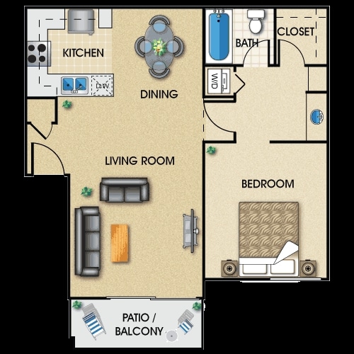 1BR/1BA - Model A 1 Bdrm - 1 Bath