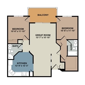 Floor Plan - 2/2 B
