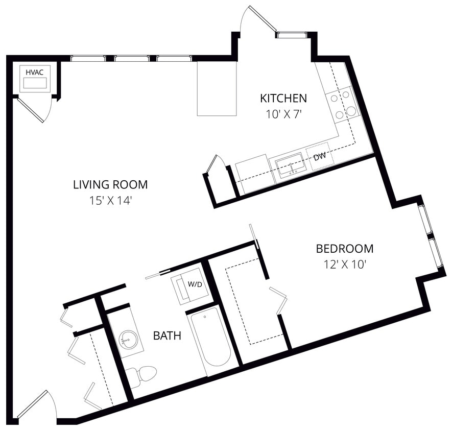 Floor Plan - 1x1 A2