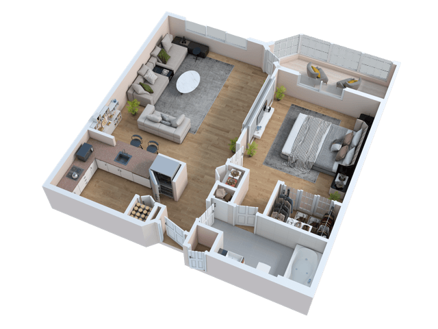 Floor Plan - One Bedroom One Bath
