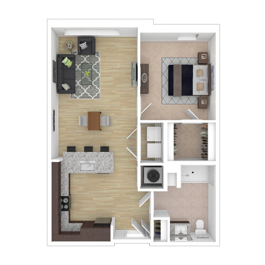 The Linden - Willow - 1 Bed, 1 Bath, 678-680 sq. ft. - Willow