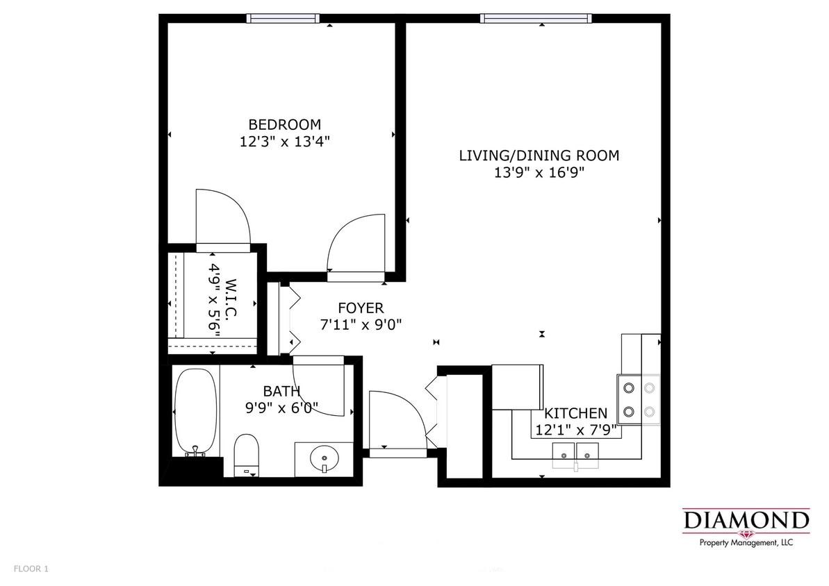 Floor Plan - 1 Bedroom Lower