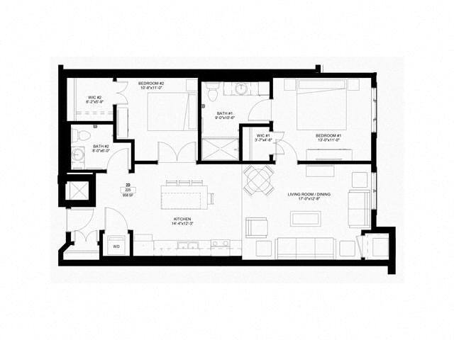 Floor Plan - Two Bedroom - D