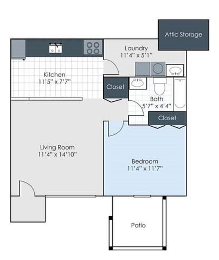 Floor Plan - One Bedroom Reno