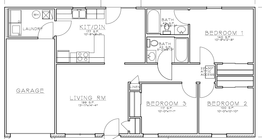 3BR/2BA - 3 Bedroom