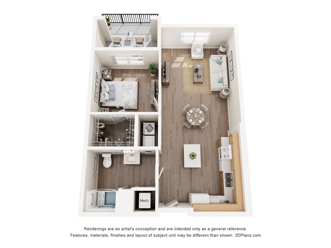 Floor Plan - 1AA (Wheelchair Accessible)