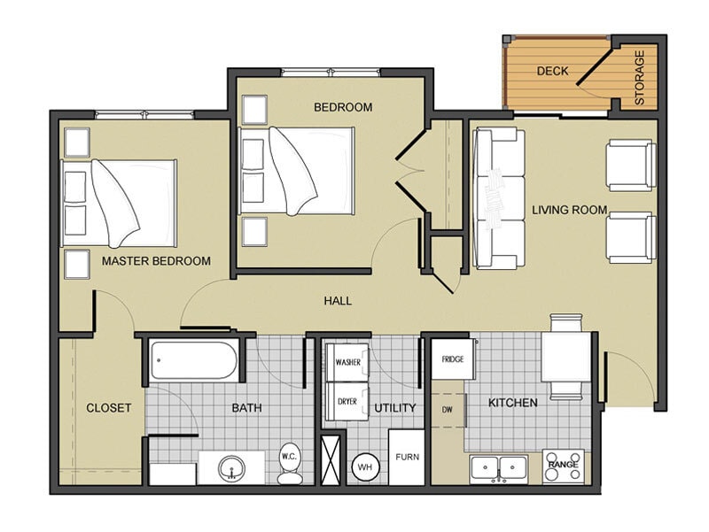 Floor Plan - 2BED60%