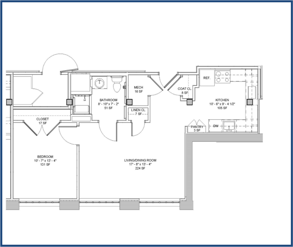Floor Plan - One Bedroom