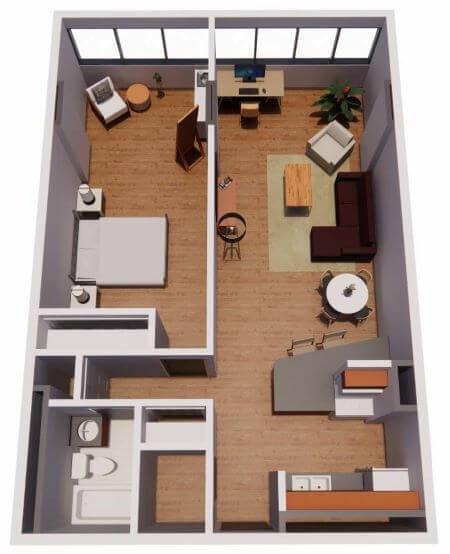 Floor Plan - One bedroom