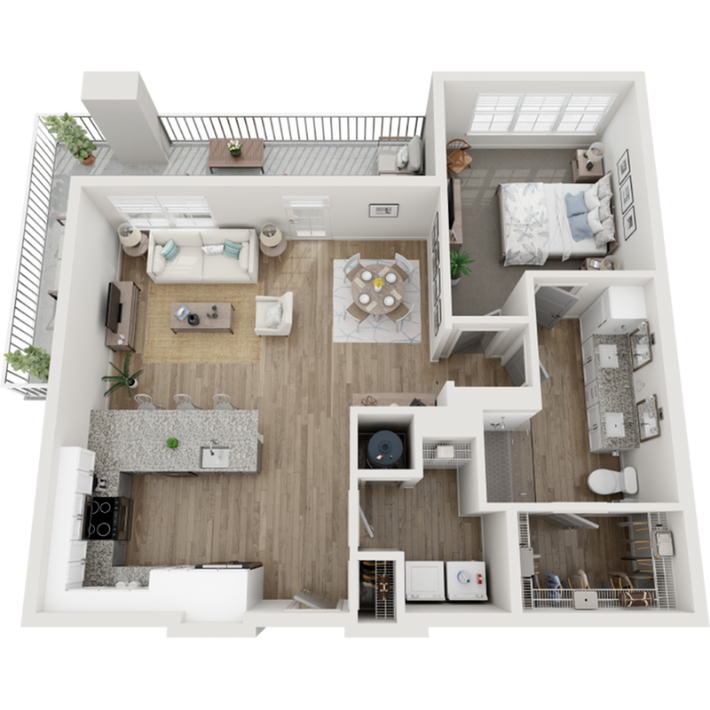 The Osprey | 950 SF | 1 BR/1BA Apartment - The Osprey