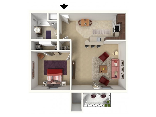 One Bedroom, One Bath - Ellicott