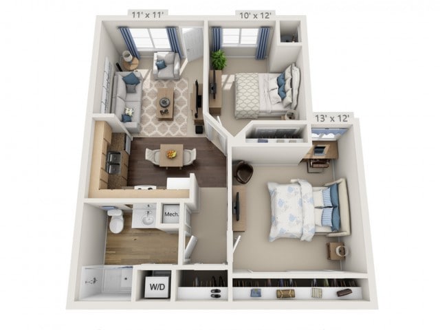 Floor plans are artist’s rendering. All dimensions are approximate. Actual product and specifications may vary in dimension or detail. Not all features are available in every apartment. Prices and availability are subject to change. - Harrison