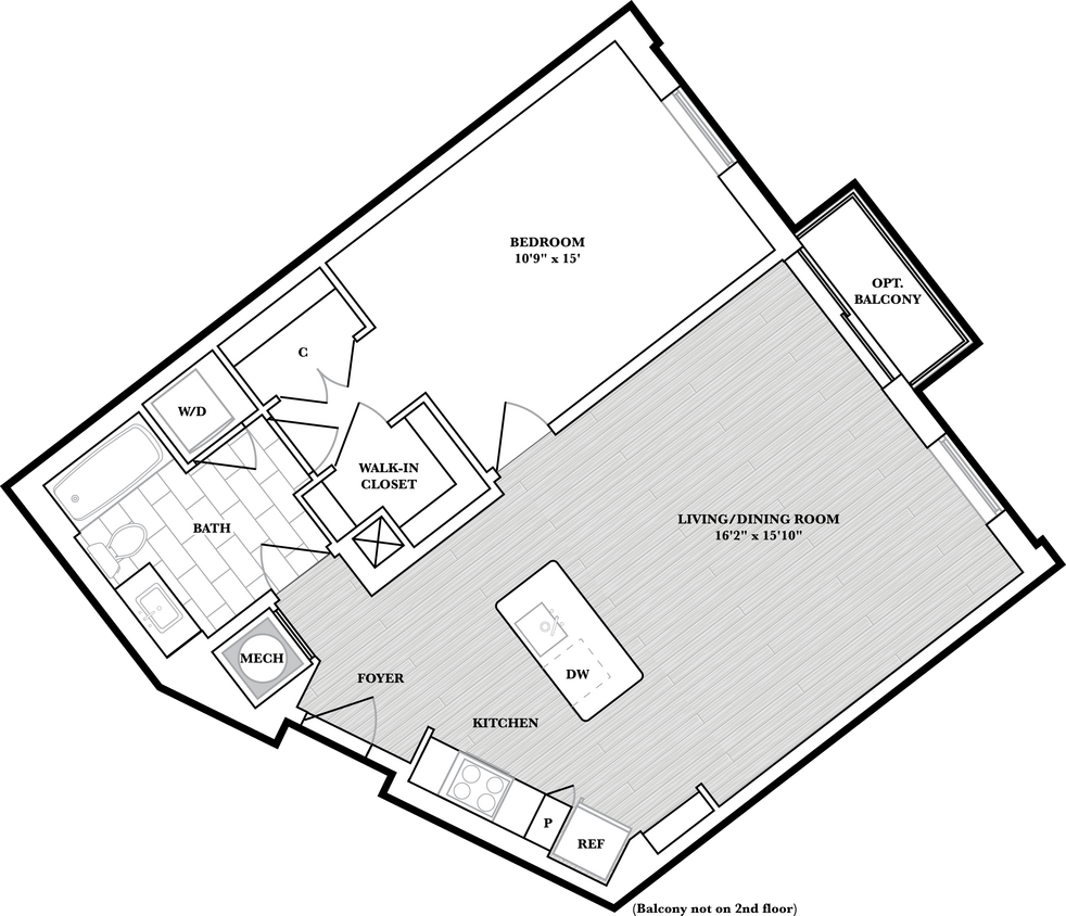 Floor Plan - 1 Bed/1 Bath