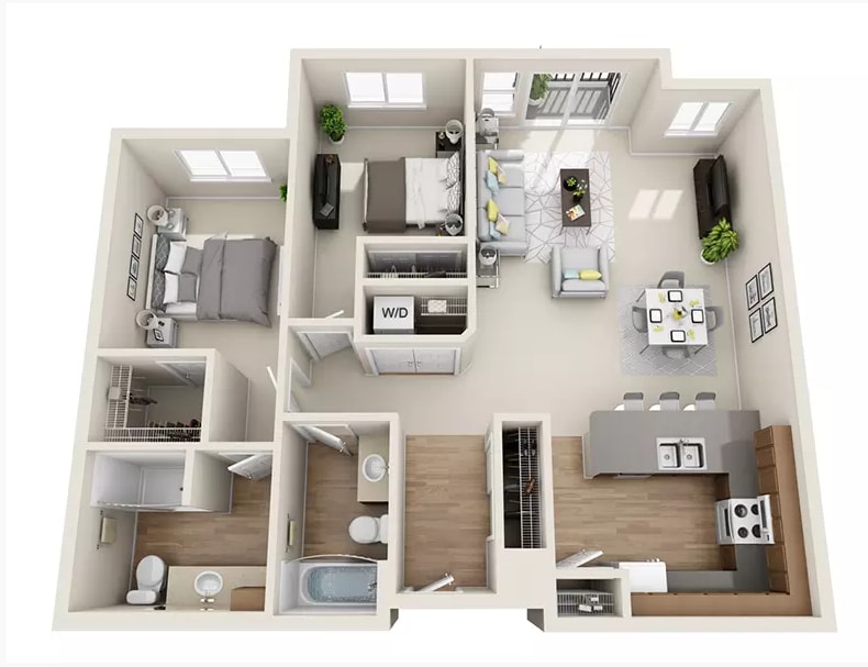 Floor Plan - 2x2 - D6