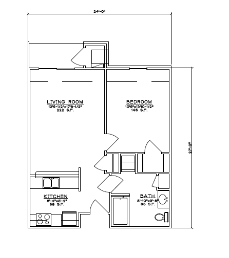 1BR/1BA - 1 Bedroom Unit