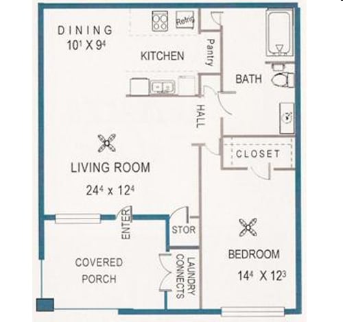 1BR/1BA - 1 Bedroom (A)