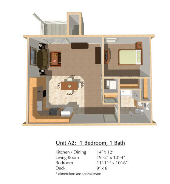 Floor Plan - 2 BR 1.5 BA