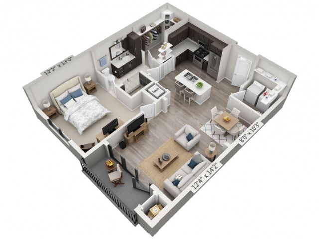 Floor plans are artist’s rendering. All dimensions are approximate. Actual product and specifications may vary in dimension or detail. Not all features are available in every apartment. Prices and availability are subject to change. - A2