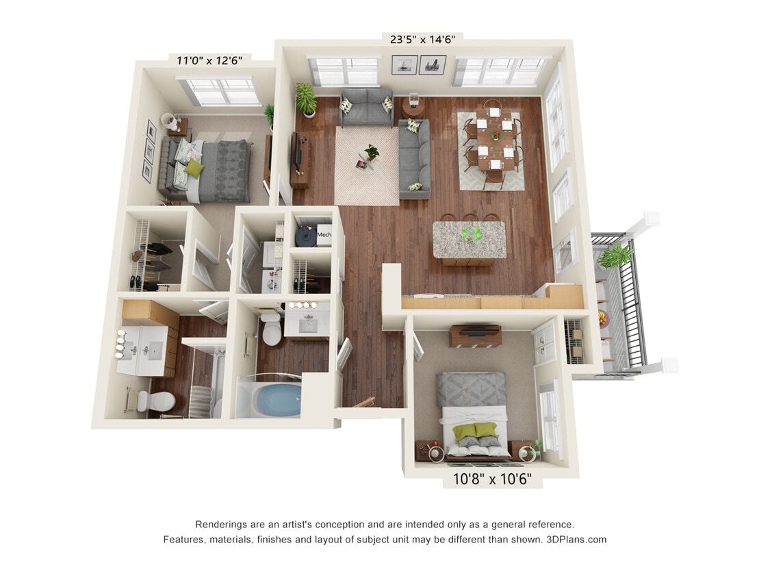 Floor Plan - Two Bedrooms - B5