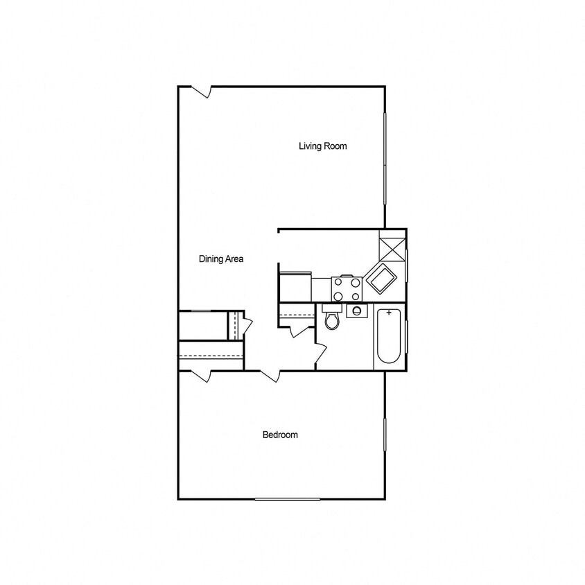 Floor Plan - One Bedroom One Bath