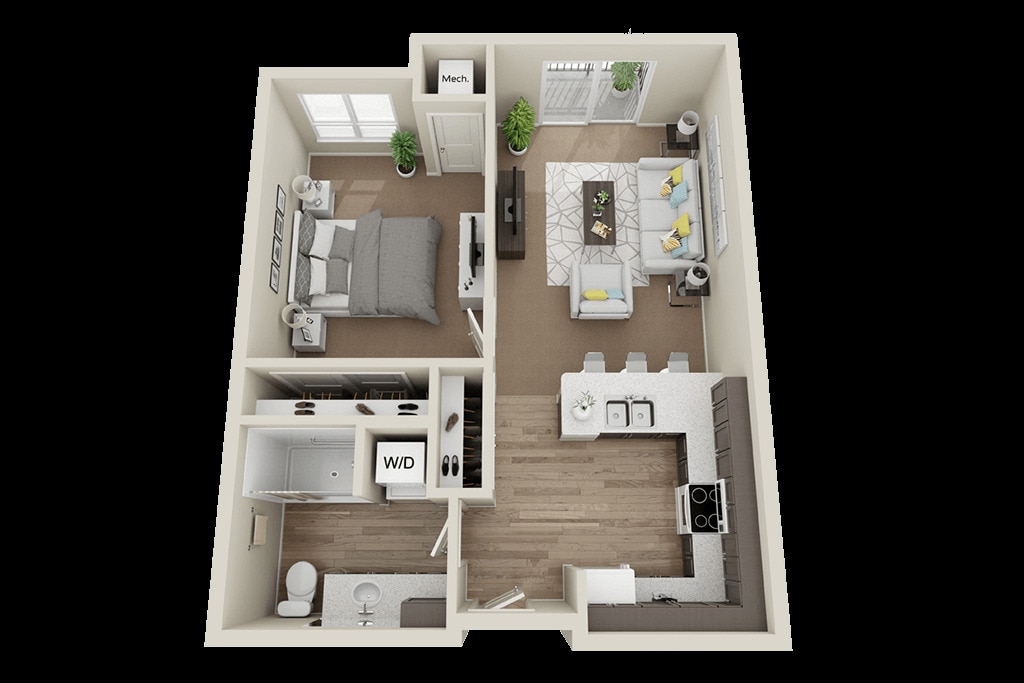 555 sq.ft., 626 sq.ft and 648 sq.ft. - 1x1 - B1.2