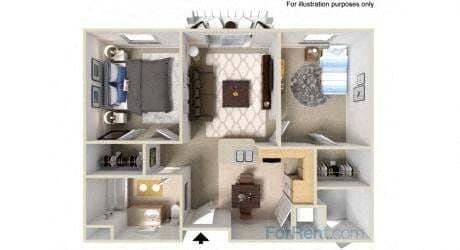 Floor Plan - 2 Bedroom 1 Bath B  | Age 55+